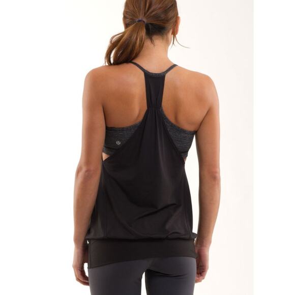 Lululemon No Limit Tank in Charcoal / White Pinstripe size 6 - Picture 2 of 4